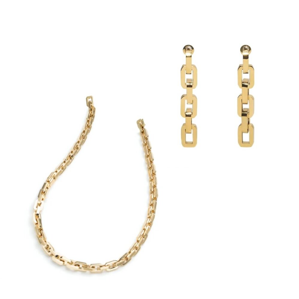 Luxe Links Set - Gold Vermeil Chain Earrings and Necklace